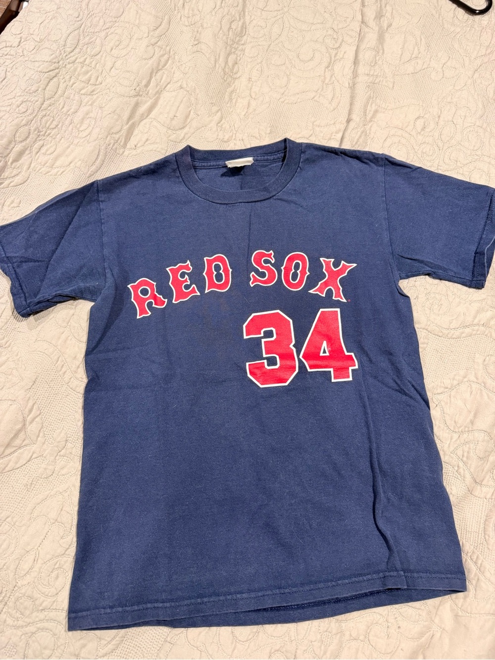 Vintage Navy David Ortiz Red Sox tshirt 34